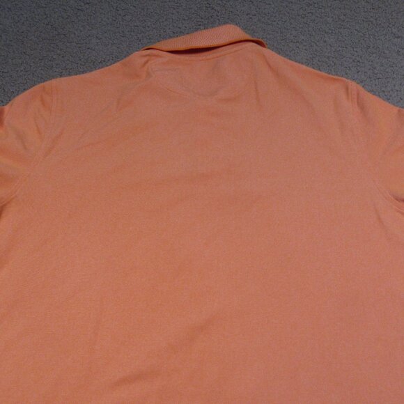 IZOD Mens Polo Shirt Medium Orange Golf Tee Logo Short Sleeve Classic Fit Cotton - Picture 7 of 8